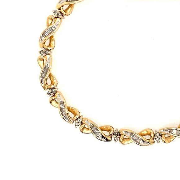 14k Infinity Diamond Bracelet - Picture 4 of 12